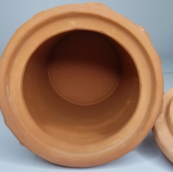 Vintage Terracotta Vegetable Keeper Rustic Unglazed Farmhouse Kitchen Canister - Picture 6 of 11